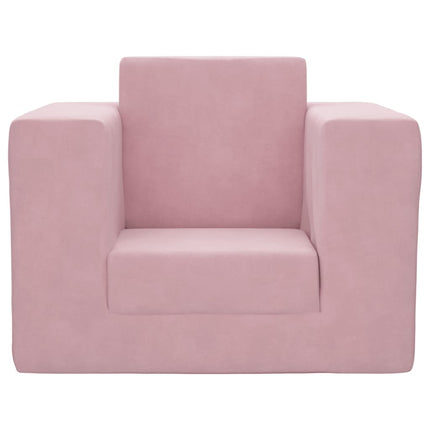 sofaseng til børn blødt plys lyserød