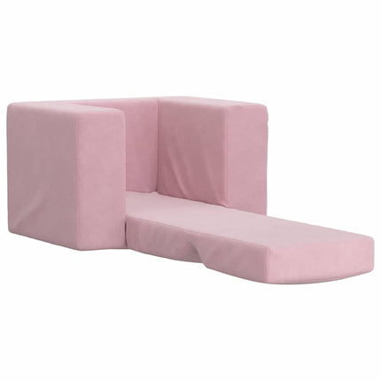 sofaseng til børn blødt plys lyserød