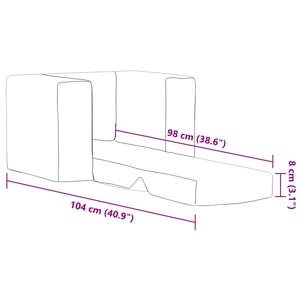 sofaseng til børn blødt plys lyserød
