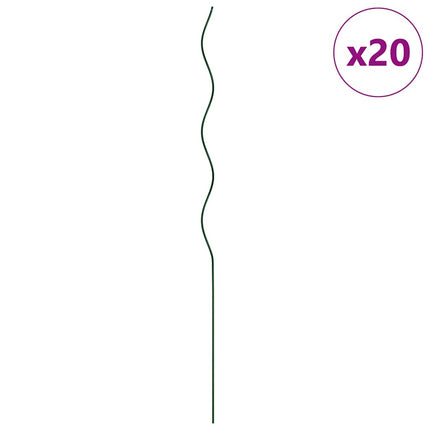 Plante støtte 20 stk. Grøn 110 x 0.6 x 0.6 cm Stål
