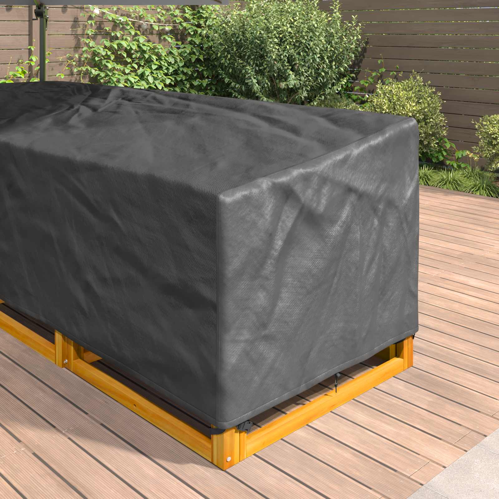 Møbelbetræk Sort 255 x 255 x 80 cm 420D Oxford Stof