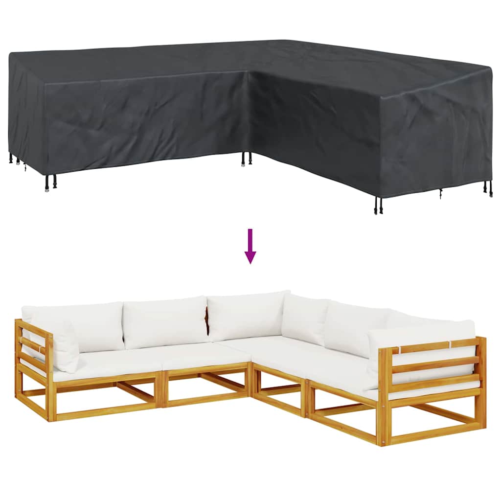 Overtræk til havemøbler Sort 255 x 255 x 80 cm 600D Oxford Stof