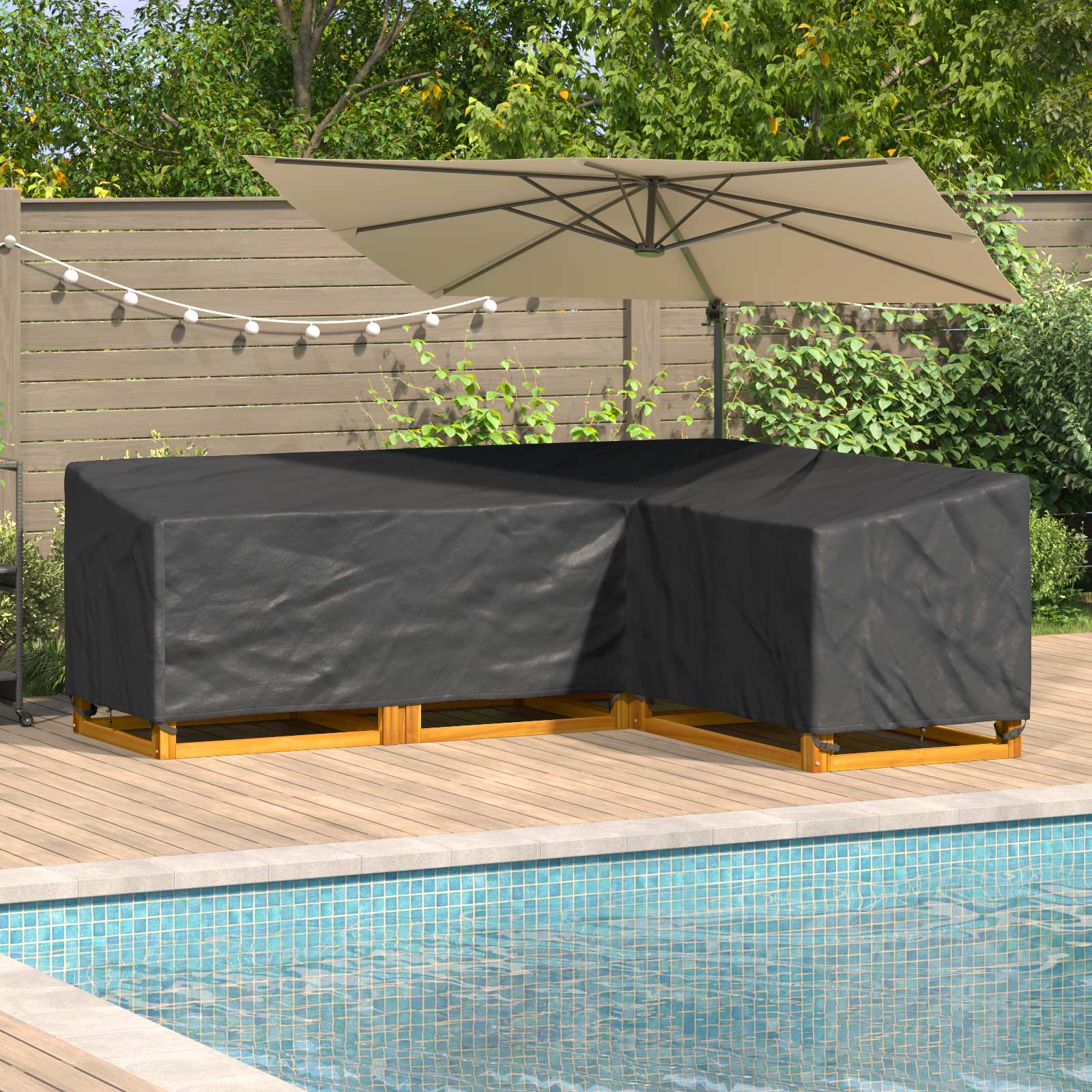 Møbelbetræk Sort 250 x 180 x 80 cm 600D Oxford Stof