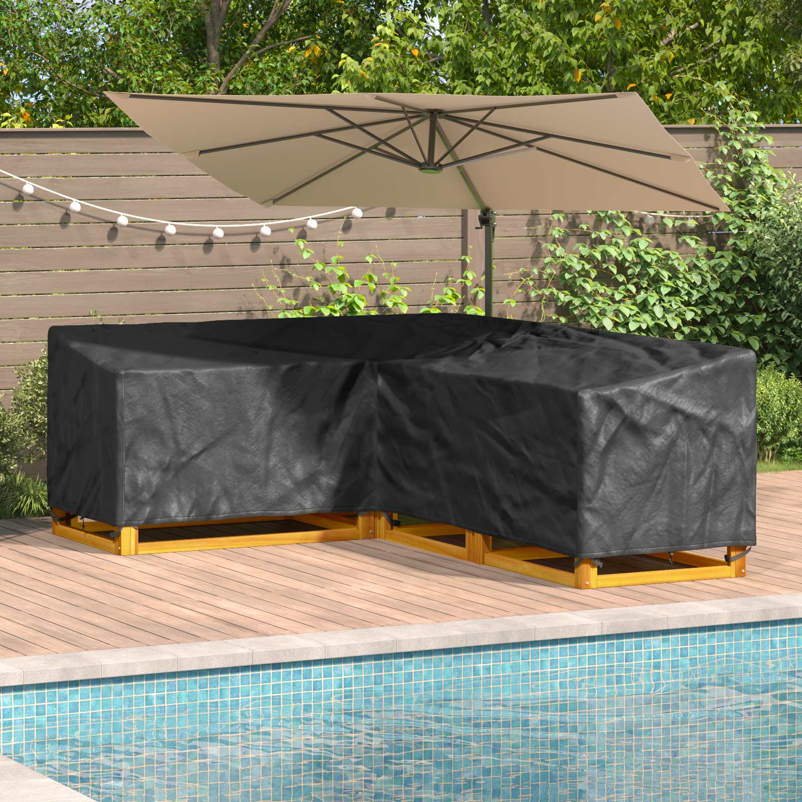 Møbelbetræk Sort 250 x 180 x 80 cm 420D Oxford Stof