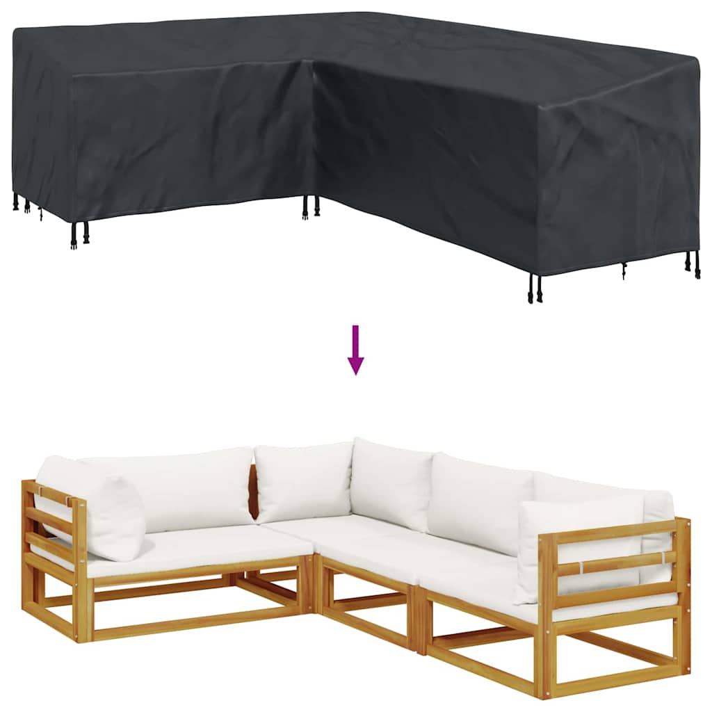 Overtræk til havemøbler Sort 260 x 210 x 80 cm 600D Oxford Stof