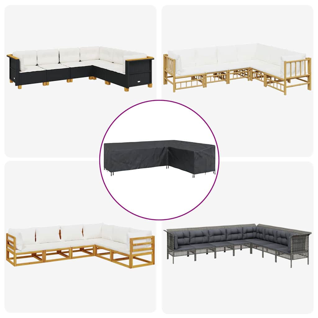 Overtræk til havemøbler Sort 286 x 222 x 80 cm 420D stof