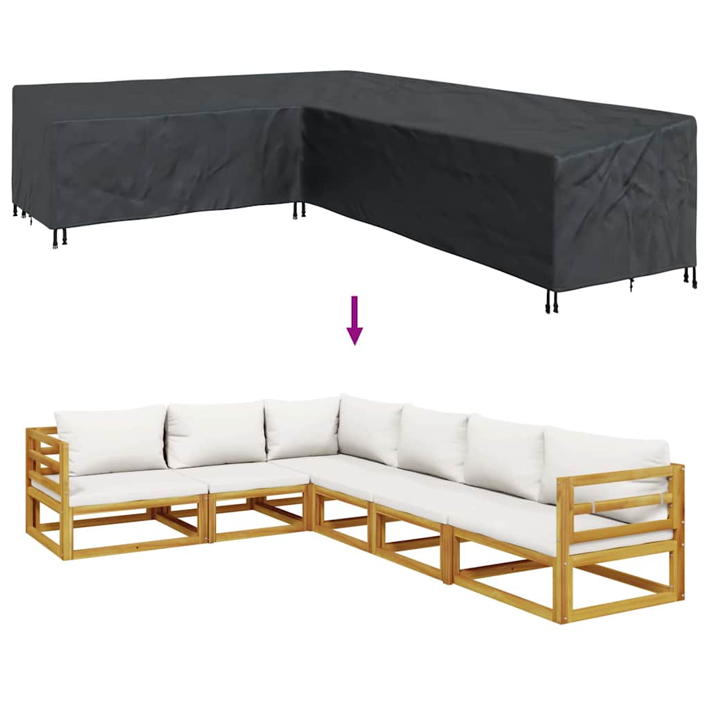 Overtræk til havemøbler Sort 330 x 255 x 80 cm 600D Oxford Stof