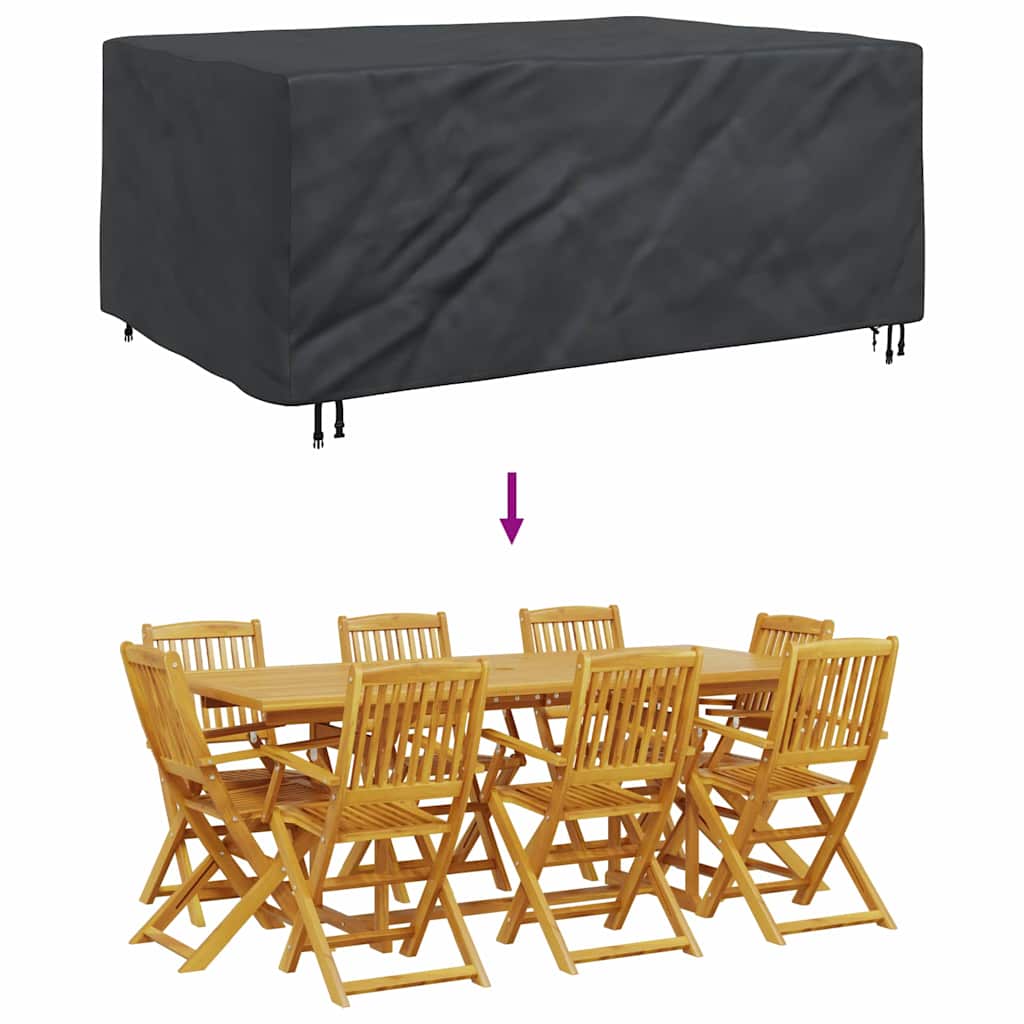 Overtræk til havemøbler Sort 230 x 165 x 80 cm 600D