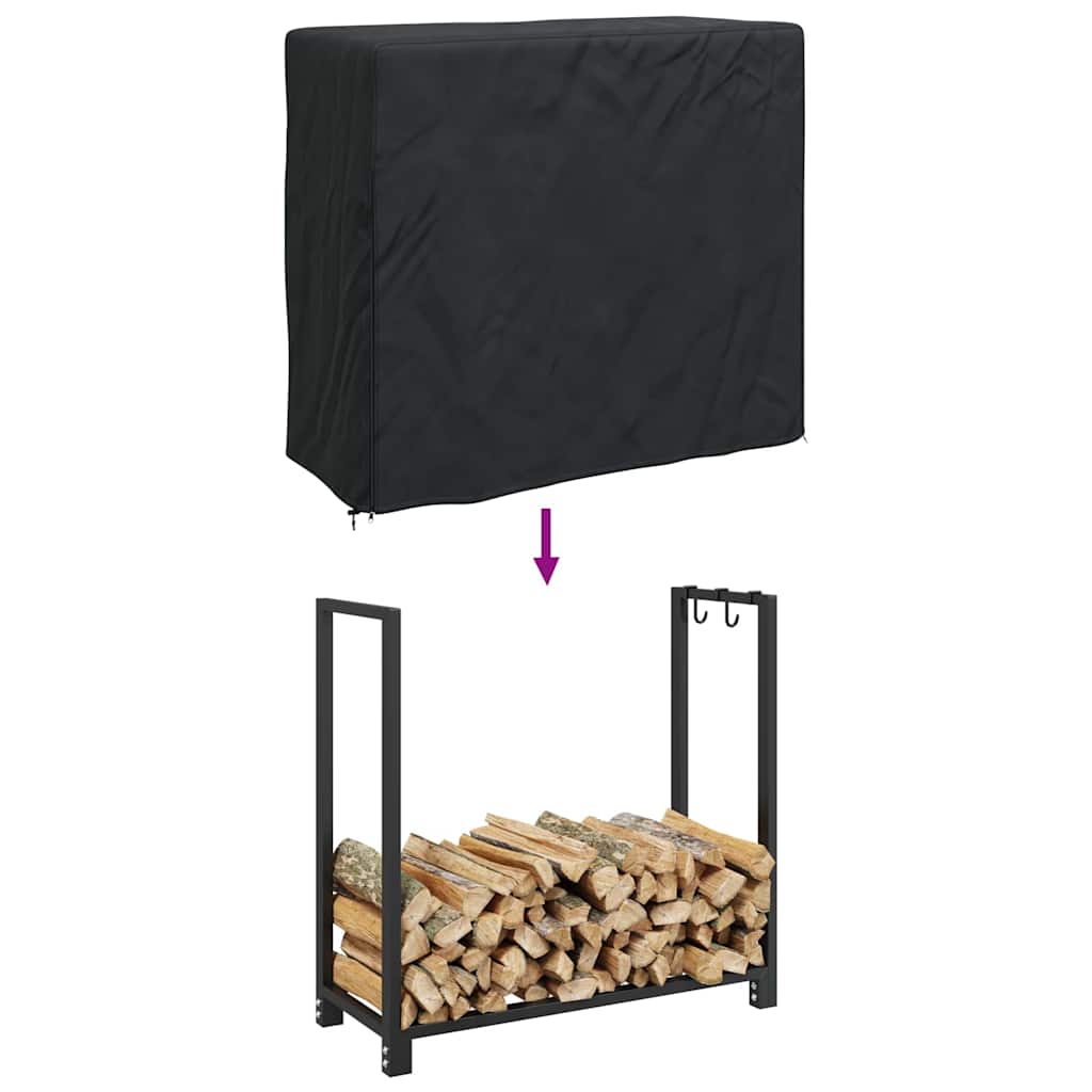 Brændestabelafdækning Sort 61 x 122 x 106 cm 210D Oxford Stof