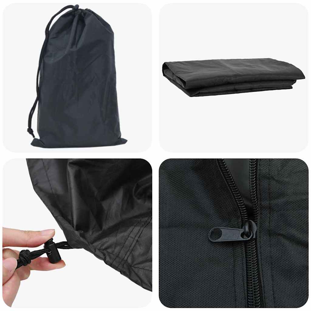 Brændestabelafdækning Ensfarvet Sort 61 x 122 x 106 cm Stof