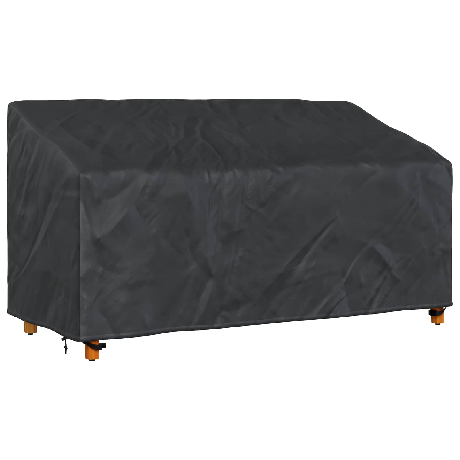 Havebænkkappe Sort 185 x 85 x 65 / 94 cm 600D Oxford Stof
