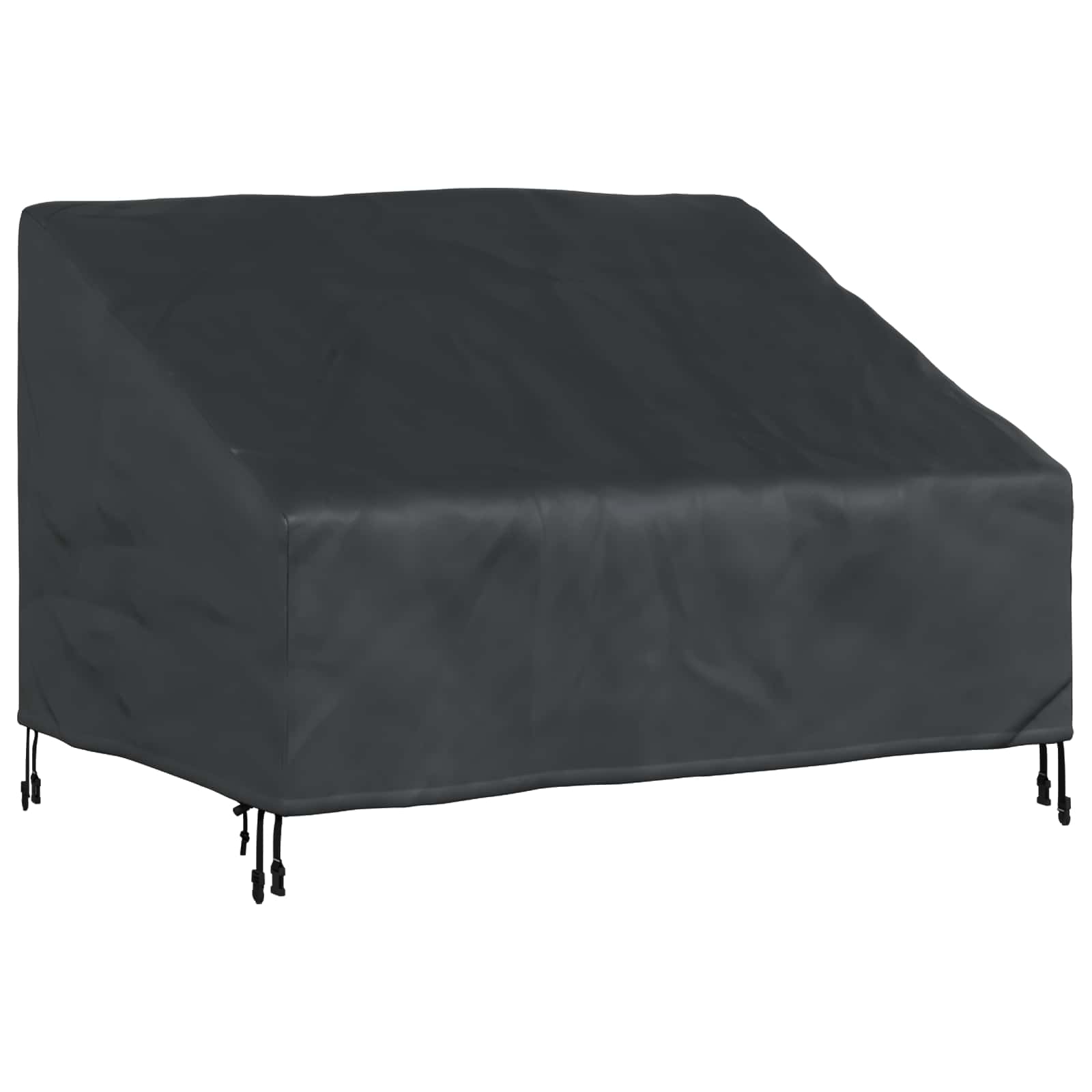 Havebænkkappe Sort 130 x 95 x 40 / 80 cm 420D Oxford Stof