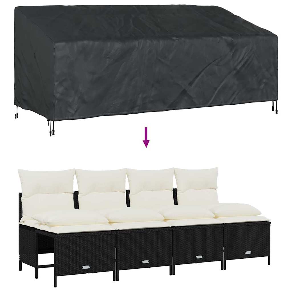 Havebænkkappe Sort 200 x 100 x 89 cm 210D oxford stof