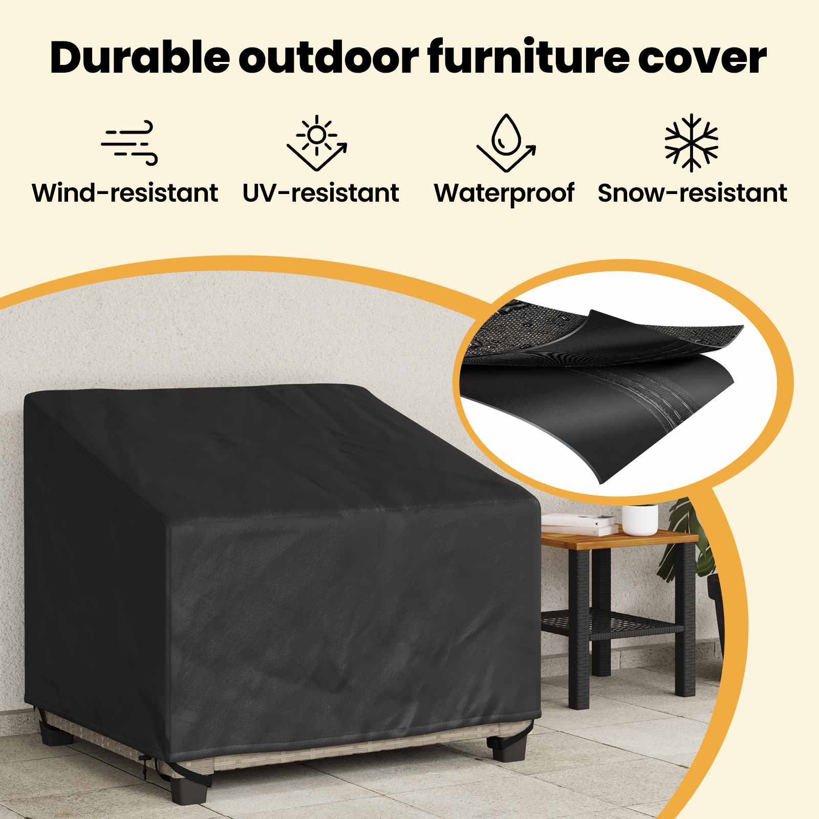 Have Stolovertræk Sort 96 x 79 x 74 cm 600D Oxford Stof