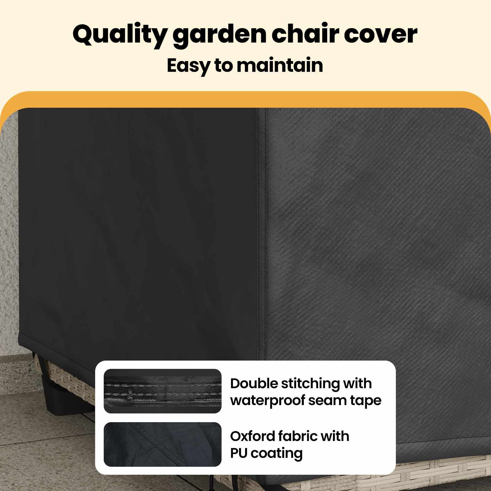 Have Stolovertræk Sort 96 x 79 x 74 cm 600D Oxford Stof