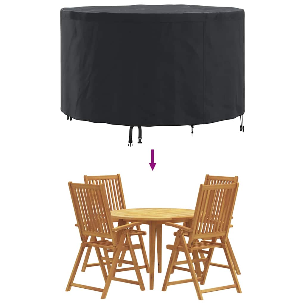 Overtræk til havemøbler Sort 128 x 128 x 71 cm 600D stof