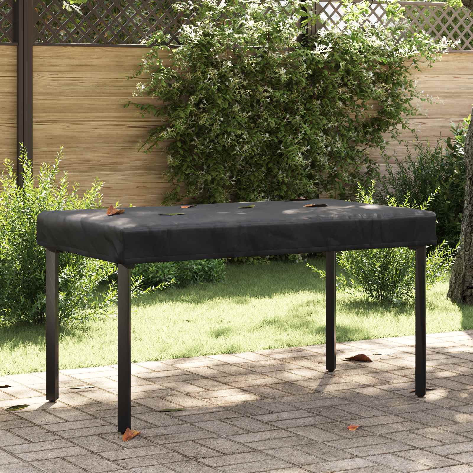 vidaXL Borddække 142 x 82 x 15 cm Stof Rektangulær Vandtæt Sort