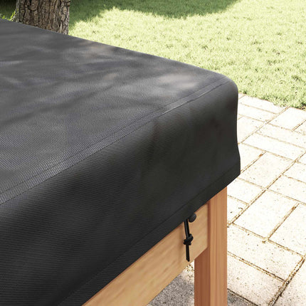 Borddække 262 x 102 x 15 cm Stof Rektangulær Vandtæt Sort