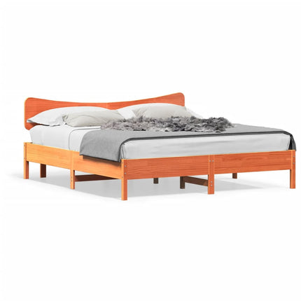 sengeramme uden madras 200x200 cm massivt fyrretræ gyldenbrun