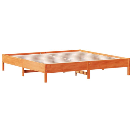 sengeramme uden madras 200x200 cm massivt fyrretræ gyldenbrun