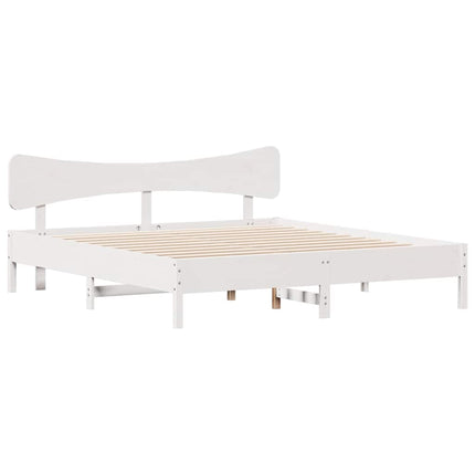 sengeramme uden madras 180x200 cm massivt fyrretræ hvid