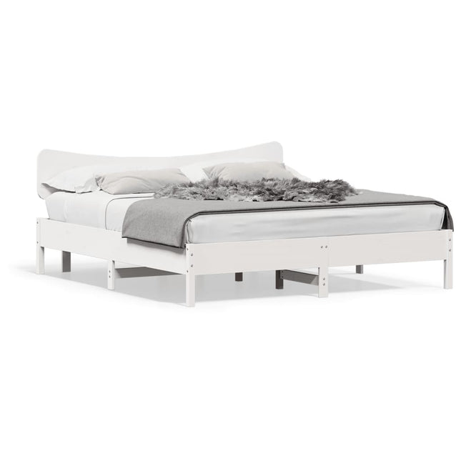 sengeramme uden madras 160x200 cm massivt fyrretræ hvid