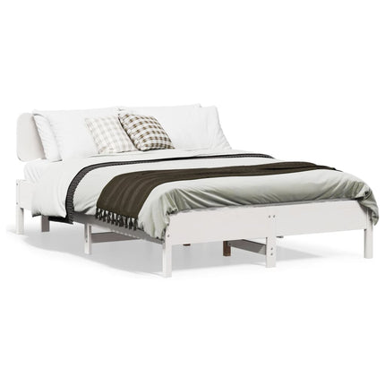 sengeramme uden madras 150x200 cm massivt fyrretræ hvid