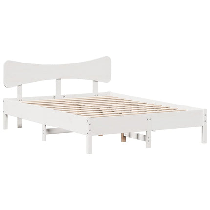 sengeramme uden madras 150x200 cm massivt fyrretræ hvid
