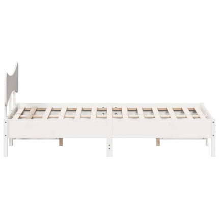 sengeramme uden madras 150x200 cm massivt fyrretræ hvid