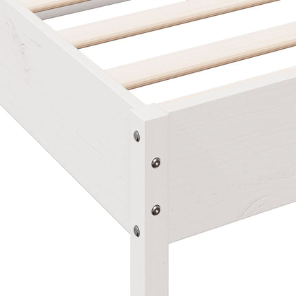 sengeramme uden madras 150x200 cm massivt fyrretræ hvid