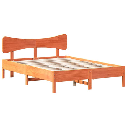 sengeramme uden madras 150x200 cm massivt fyrretræ gyldenbrun