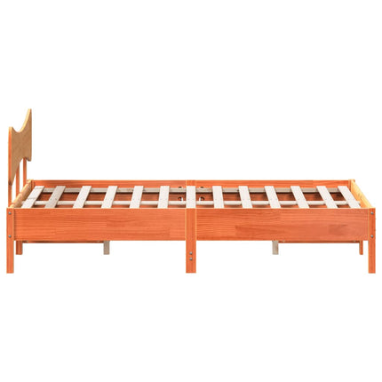 sengeramme uden madras 150x200 cm massivt fyrretræ gyldenbrun