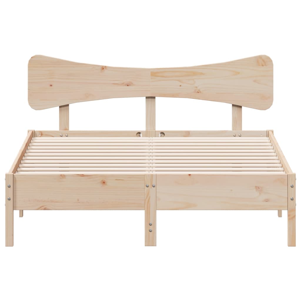 sengeramme uden madras 135x190 cm massivt fyrretræ hvid