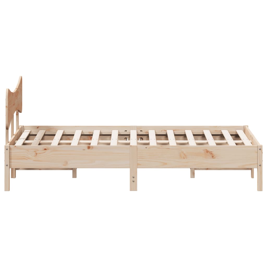 sengeramme uden madras 135x190 cm massivt fyrretræ hvid