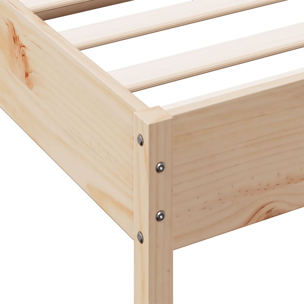 sengeramme uden madras 135x190 cm massivt fyrretræ hvid