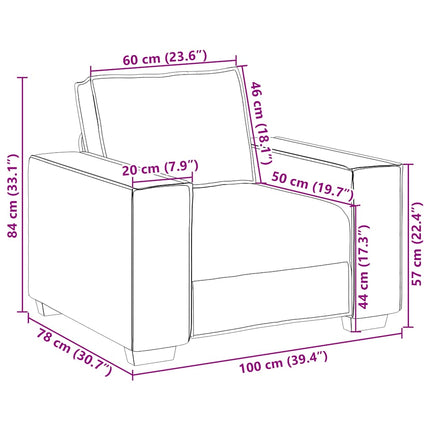 Sofastol Skygrå 100x78x84 cm Stof