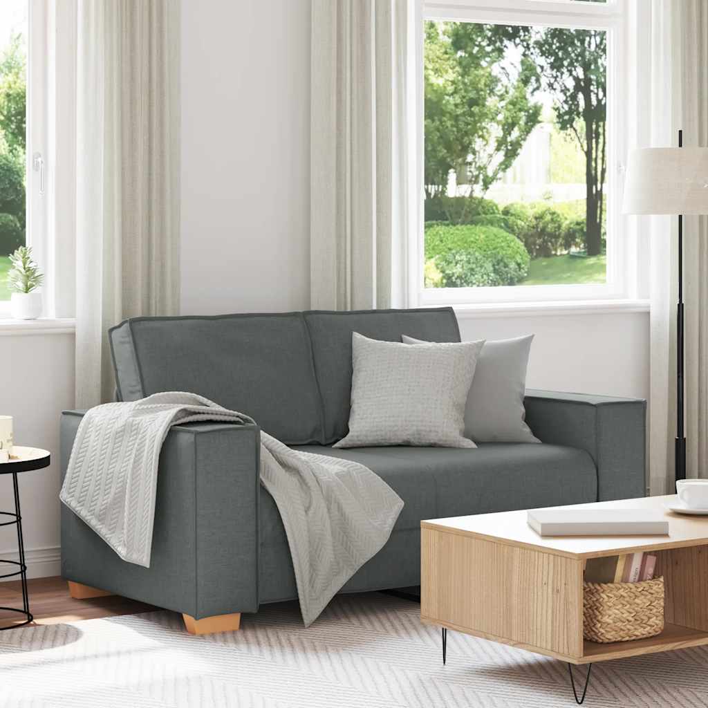 2-personers sofa mørkegrå 160x78x84 cm stof billede