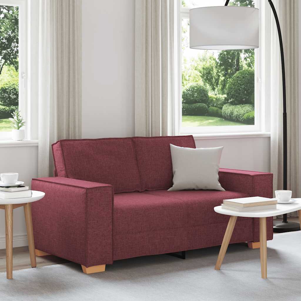 vidaXL 2-personers sofa vinrød 160x78x84 cm stof
