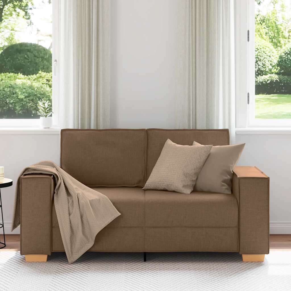 2-personers sofa brun 120 cm stof