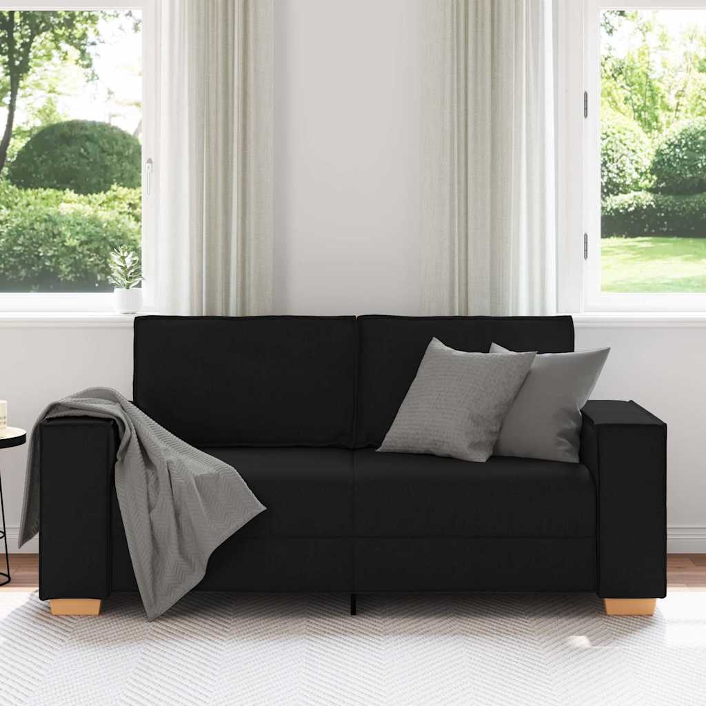 2-personers sofa sort 140 cm stof
