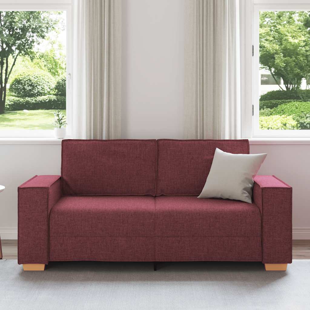 2-personers sofa vinrød 140 cm stof