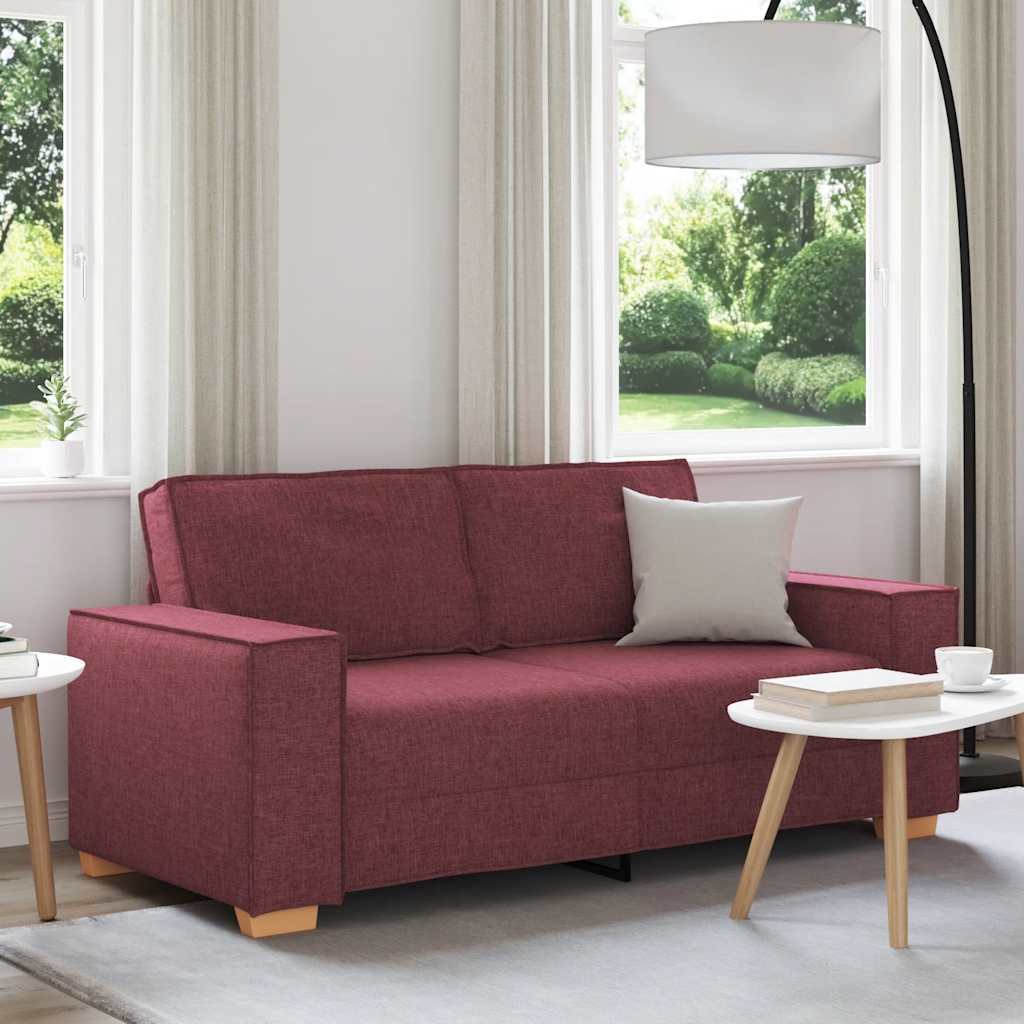 vidaXL 2-personers sofa vinrød 180x78x84 cm stof