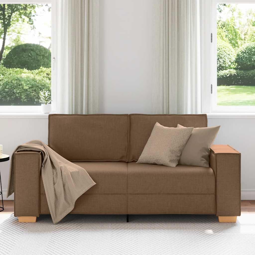 2-personers sofa brun 140 cm stof