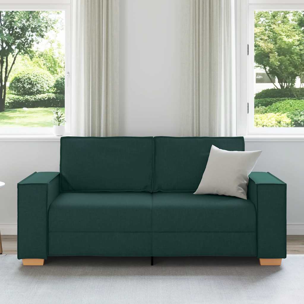 2-personers sofa mørkegrøn 140 cm stof