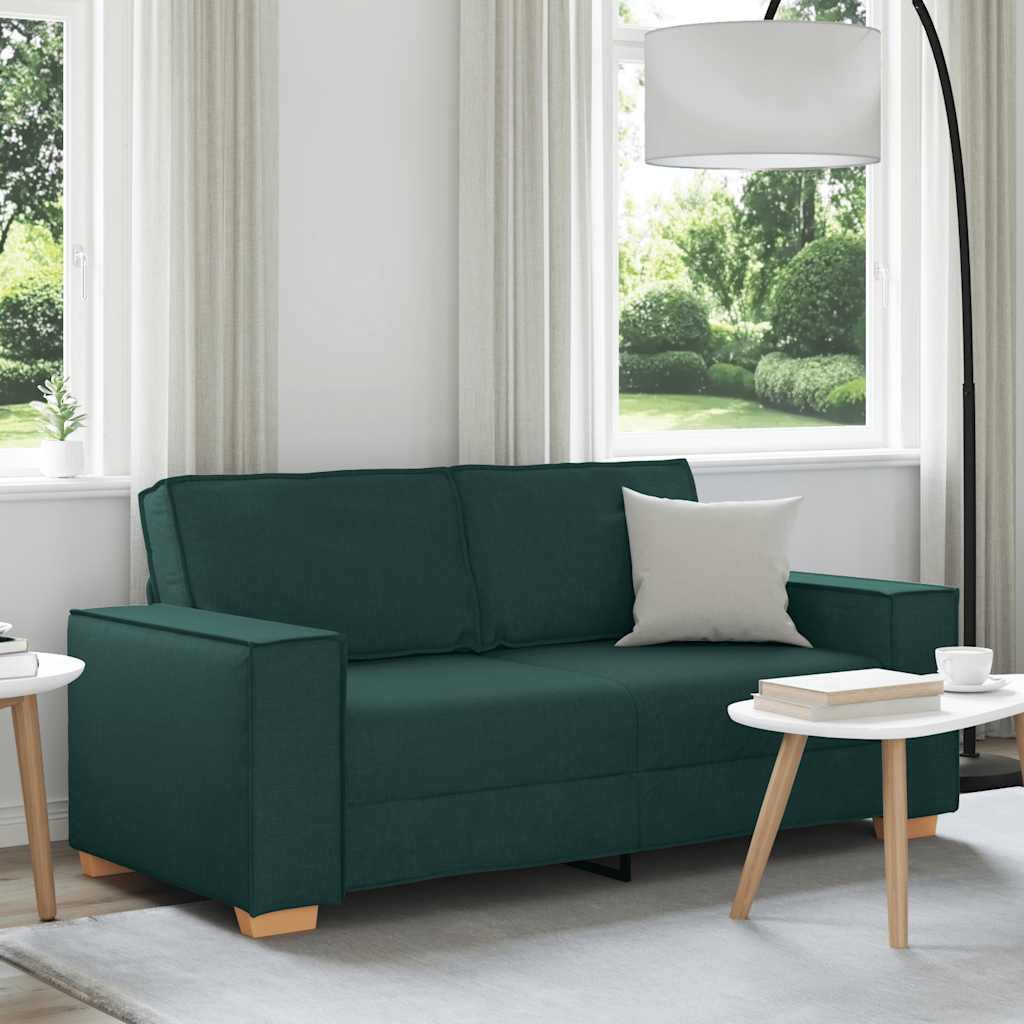 2-personers sofa mørkegrøn 140 cm stof