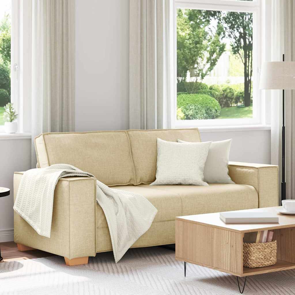 vidaXL 2-personers sofa cremefarvet 180x78x84 cm stof