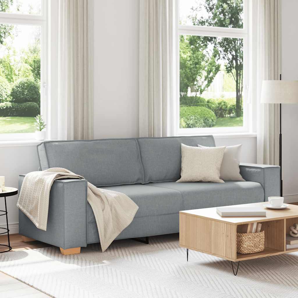 3-personers sofa lysegr 220x78x84 cm stof