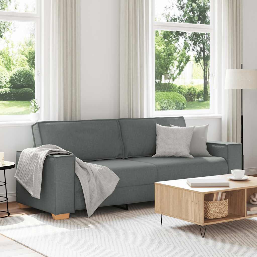 3-personers sofa i stof - mørkegrå 220×78×84 cm