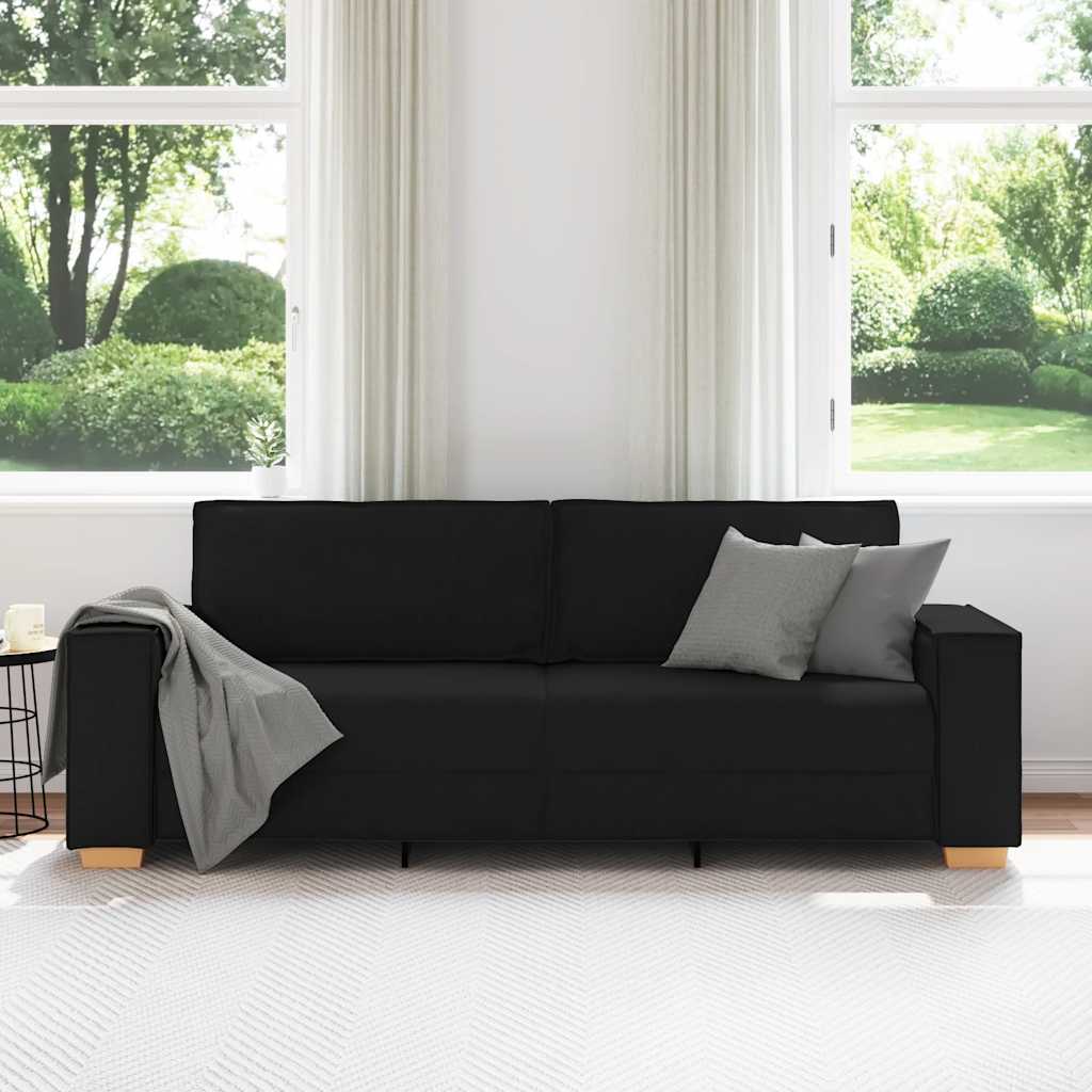 3-personers sofa sort 180 cm stof