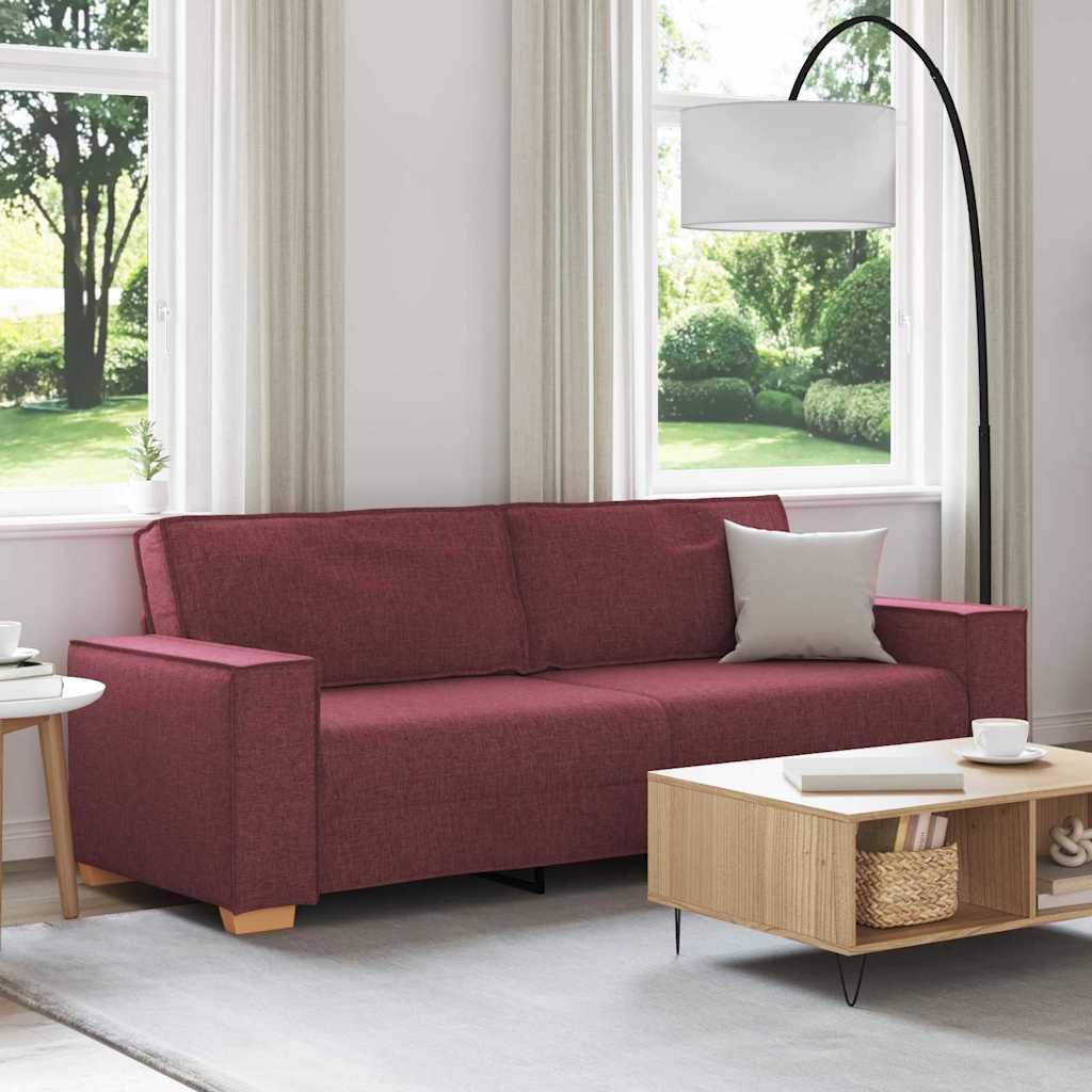 3-personers sofa vinrød 180 cm stof